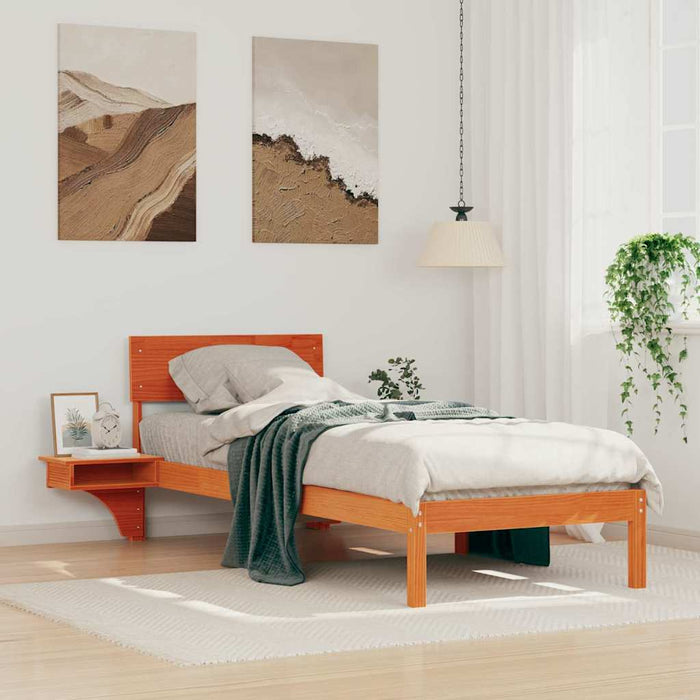 Cadru de pat Maroniu cerat 75 x 190 cm Lemn de pin masiv - WALTI WALTI