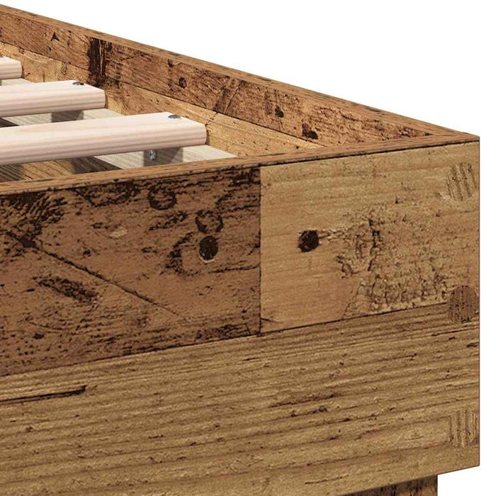 Cadru de pat Lemn vechi 203 x 185 x 70 cm Lemn compozit - WALTI WALTI