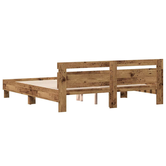 Cadru de pat Lemn vechi 203 x 185 x 70 cm Lemn compozit - WALTI WALTI