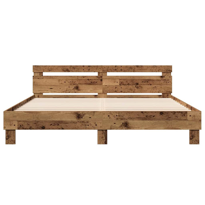 Cadru de pat Lemn vechi 203 x 185 x 70 cm Lemn compozit - WALTI WALTI