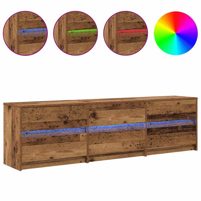 Cabinet TV cu lumini cu bandă LED cu sertar cu depozitare Maro 180 x 34 x 50 cm - WALTI WALTI