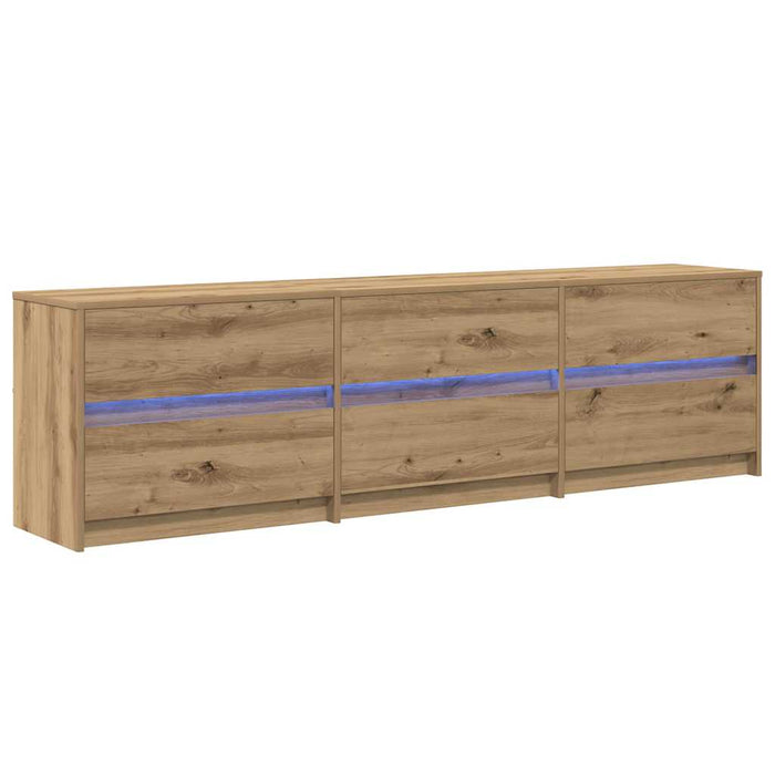 Cabinet TV cu lumini cu bandă LED cu sertar cu depozitare Maro 181 x 34 x 50 cm - WALTI WALTI