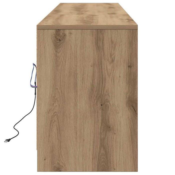 Cabinet TV cu lumini cu bandă LED cu sertar cu depozitare Maro 181 x 34 x 50 cm - WALTI WALTI