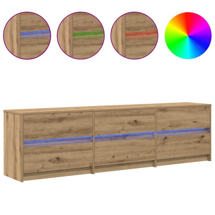 Cabinet TV cu lumini cu bandă LED cu sertar cu depozitare Maro 181 x 34 x 50 cm - WALTI WALTI