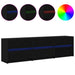 Cabinet TV Negru 182 x 34 x 50 cm Lemn compozit - WALTI WALTI