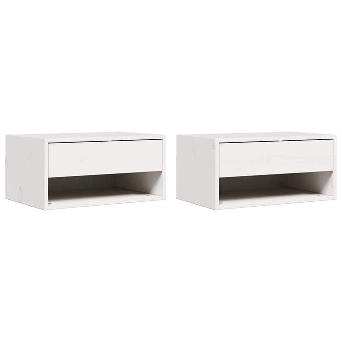 Noptieră 2 pcs Alb 50 x 32,5 x 24 cm Lemn masiv de pin - WALTI WALTI