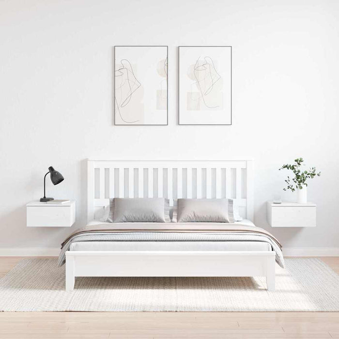 Noptieră 2 pcs Alb 37 x 35 x 18,5 cm Lemn masiv de pin - WALTI WALTI