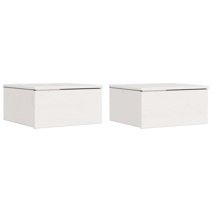 Noptieră 2 pcs Alb 37 x 35 x 18,5 cm Lemn masiv de pin - WALTI WALTI