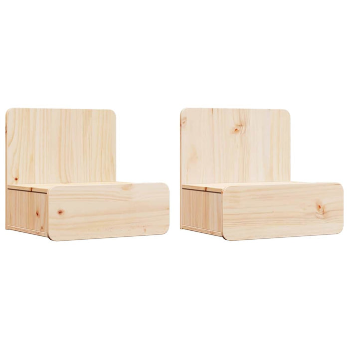 Noptieră 2 pcs Maro 44 x 32,5 x 40 cm Lemn masiv de pin - WALTI WALTI