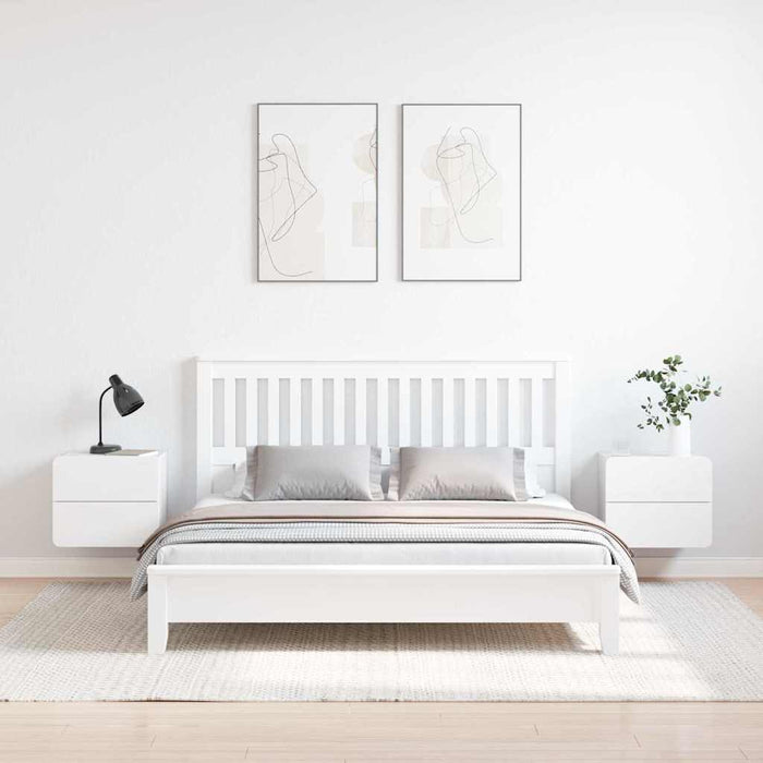Noptieră cu sertar 2 pcs Alb 39 x 34 x 33 cm Lemn masiv de pin - WALTI WALTI