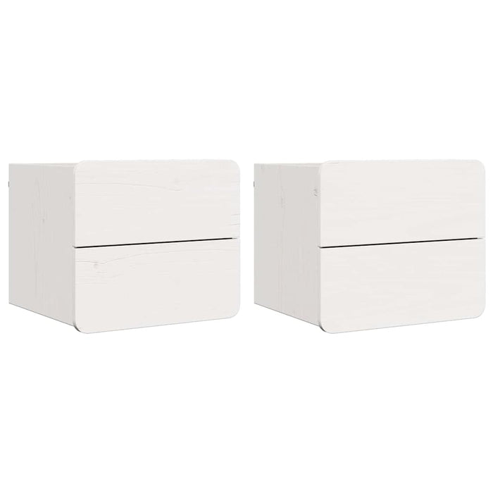 Noptieră cu sertar 2 pcs Alb 39 x 34 x 33 cm Lemn masiv de pin - WALTI WALTI