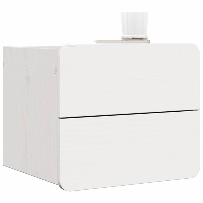 Noptieră cu sertar 2 pcs Alb 39 x 34 x 33 cm Lemn masiv de pin - WALTI WALTI