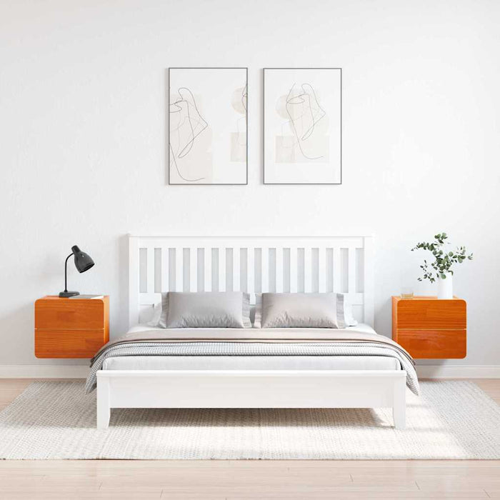Noptieră cu sertar 2 pcs Maro 39 x 34 x 33 cm Lemn masiv de pin - WALTI WALTI