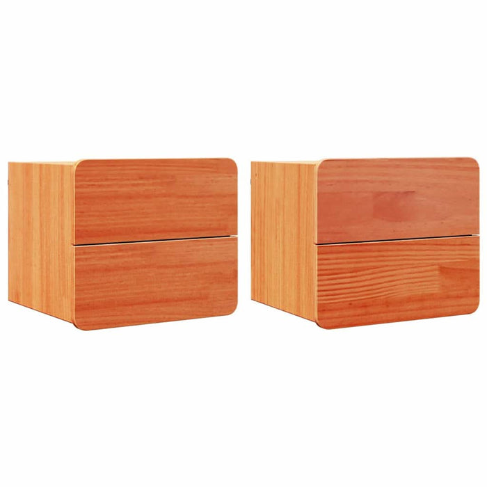 Noptieră cu sertar 2 pcs Maro 39 x 34 x 33 cm Lemn masiv de pin - WALTI WALTI