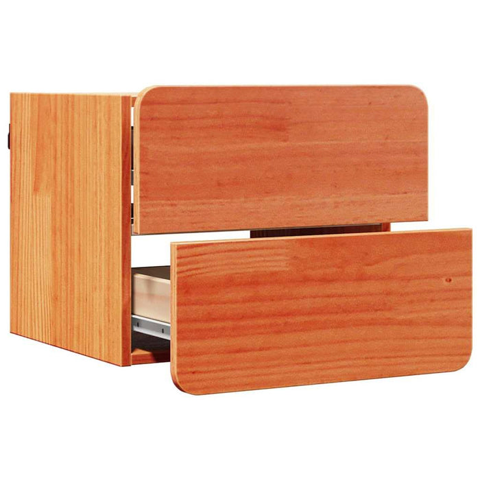Noptieră cu sertar 2 pcs Maro 39 x 34 x 33 cm Lemn masiv de pin - WALTI WALTI
