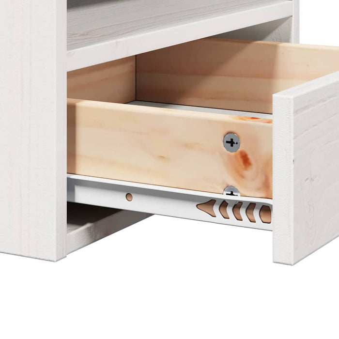 Noptieră 2 pcs Alb 38 x 36 x 29,5 cm Lemn masiv de pin - WALTI WALTI