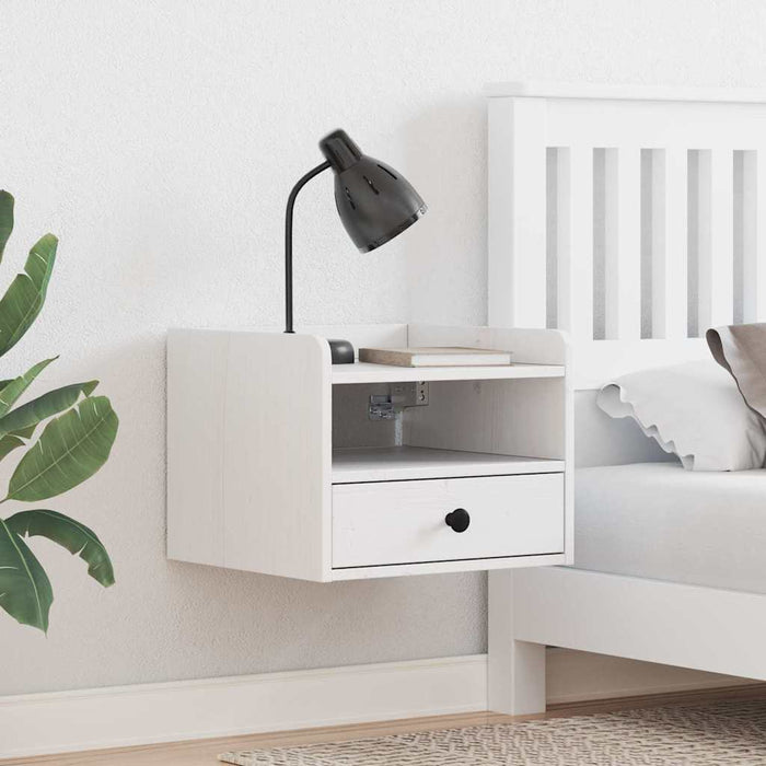 Noptieră 2 pcs Alb 38 x 36 x 29,5 cm Lemn masiv de pin - WALTI WALTI