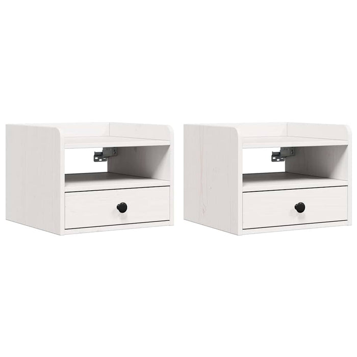 Noptieră 2 pcs Alb 38 x 36 x 29,5 cm Lemn masiv de pin - WALTI WALTI