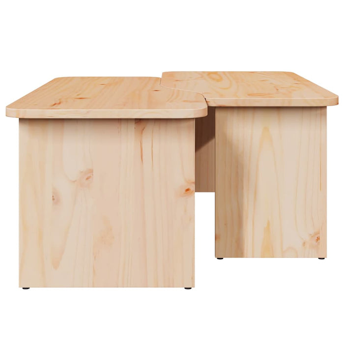 Masă de cafea 2 pcs natural Lemn masiv de pin - WALTI WALTI