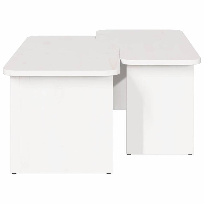 Masă de cafea 2 pcs Alb Lemn masiv de pin - WALTI WALTI