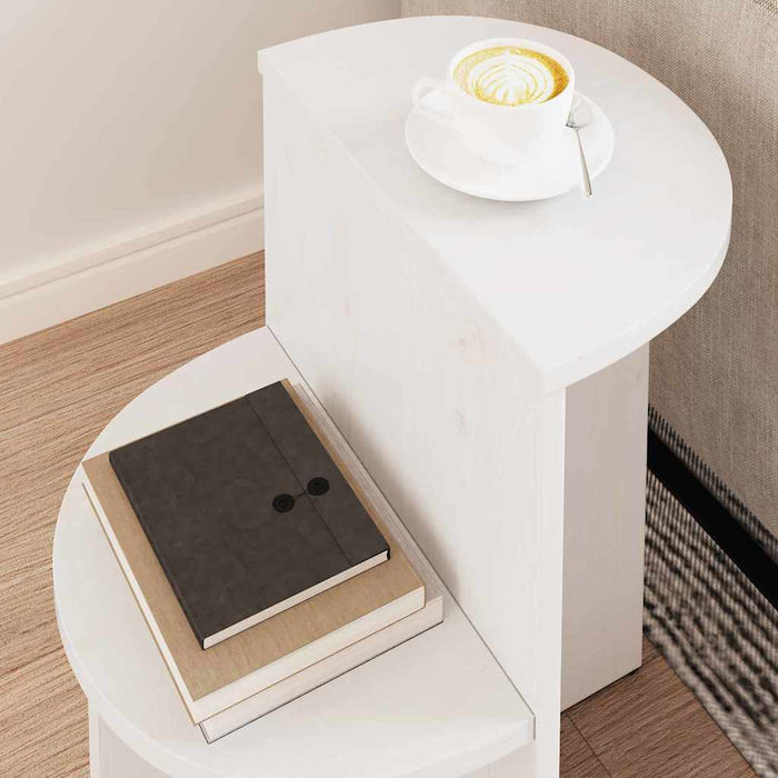 Masă de cafea Alb 50 x 40 x 50 cm Lemn masiv de pin WALTI