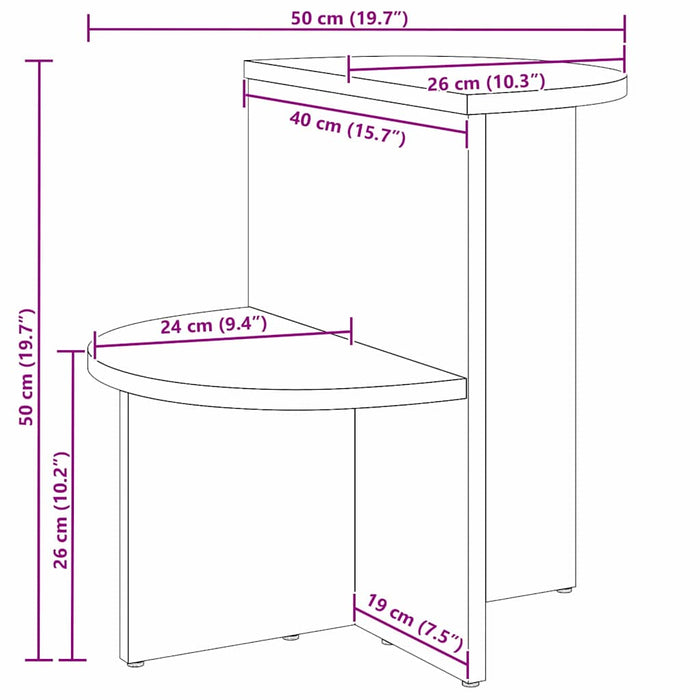 Masă de cafea Alb 50 x 40 x 50 cm Lemn masiv de pin WALTI