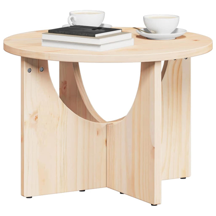 Masă de cafea natural 50 x 50 x 35 cm Lemn masiv de pin - WALTI WALTI
