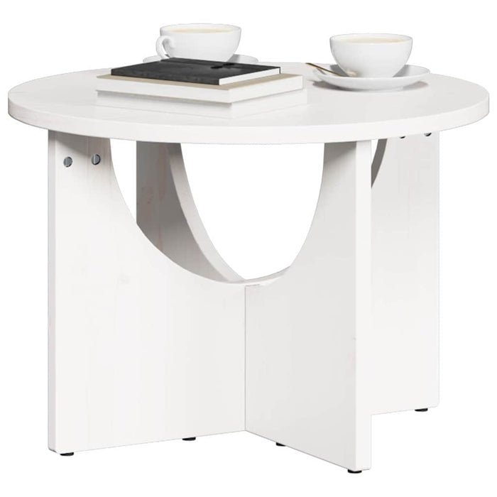 Masă de cafea Alb 50 x 50 x 35 cm Lemn masiv de pin - WALTI WALTI