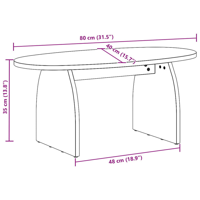 Masă de cafea Maro 80 x 40 x 35 cm Lemn de pin masiv - WALTI WALTI