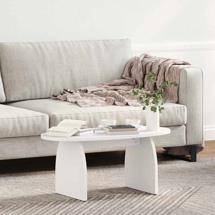 Masă de cafea Alb 80 x 40 x 35 cm Lemn de pin masiv - WALTI WALTI