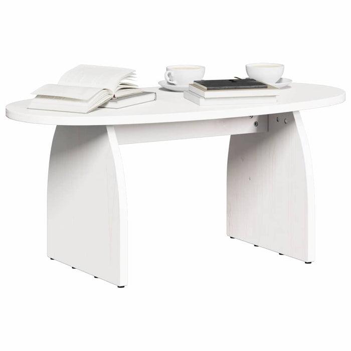 Masă de cafea Alb 80 x 40 x 35 cm Lemn de pin masiv - WALTI WALTI