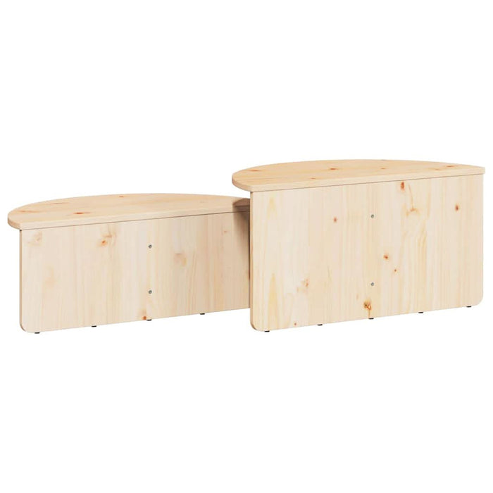 Masă de cafea 2 pcs natural Lemn masiv de pin - WALTI WALTI