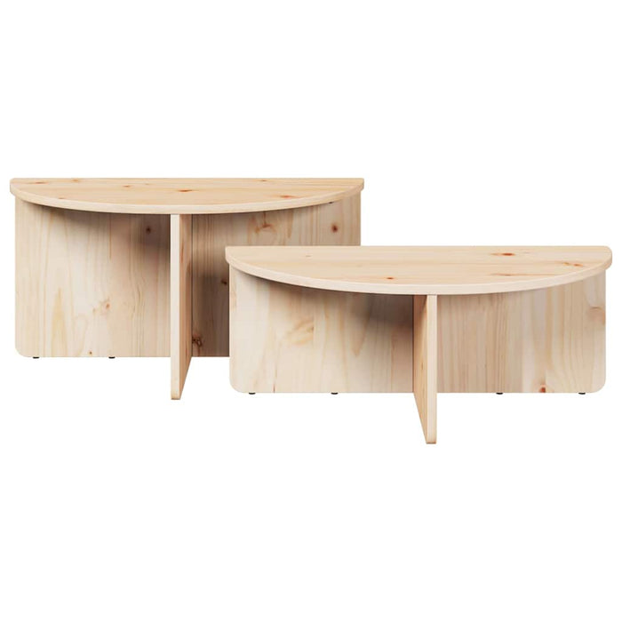 Masă de cafea 2 pcs natural Lemn masiv de pin - WALTI WALTI