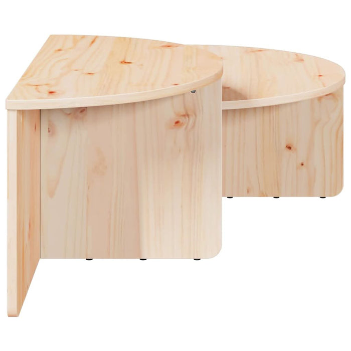 Masă de cafea 2 pcs natural Lemn masiv de pin - WALTI WALTI