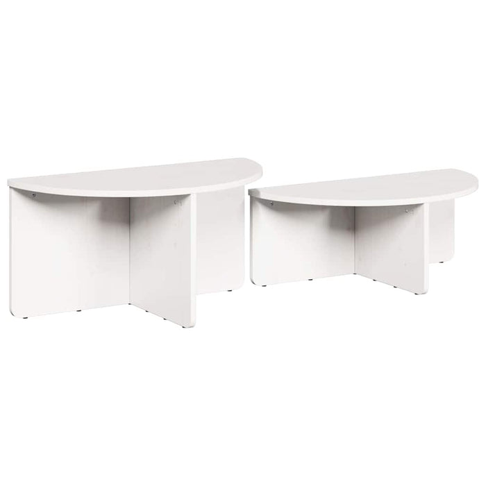 Masă de cafea 2 pcs Alb Lemn masiv de pin - WALTI WALTI