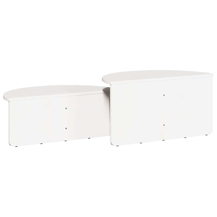 Masă de cafea 2 pcs Alb Lemn masiv de pin - WALTI WALTI
