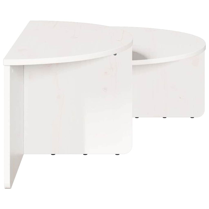 Masă de cafea 2 pcs Alb Lemn masiv de pin - WALTI WALTI
