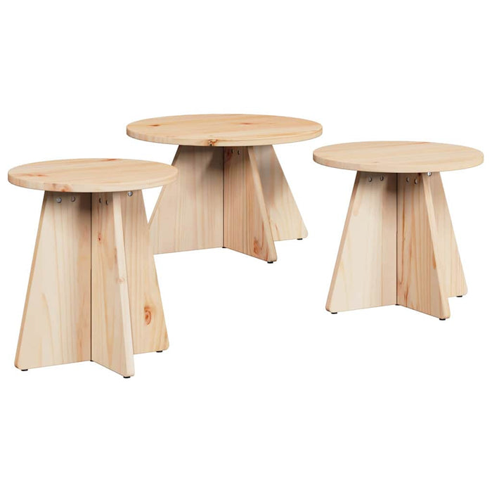 Masă de cafea 3 pcs natural - WALTI WALTI