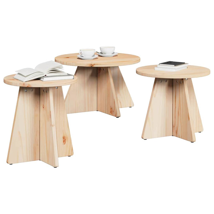Masă de cafea 3 pcs natural - WALTI WALTI