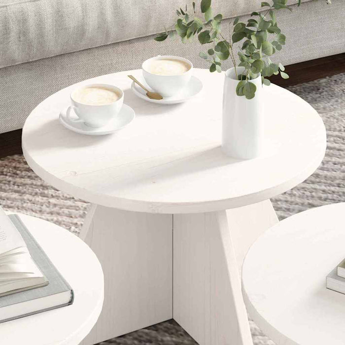 Masă de cafea 3 pcs Alb - WALTI WALTI