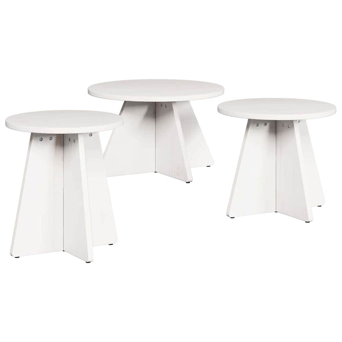 Masă de cafea 3 pcs Alb - WALTI WALTI