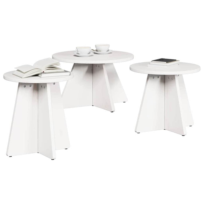 Masă de cafea 3 pcs Alb - WALTI WALTI