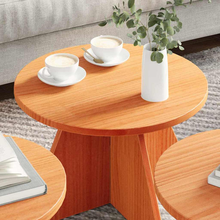 Masă de cafea 3 pcs Maroniu cerat - WALTI WALTI