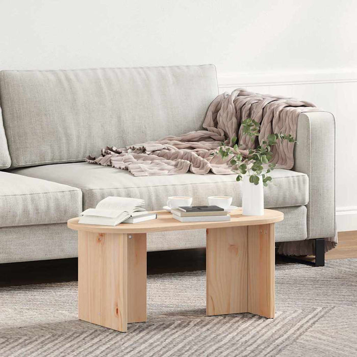Masă de cafea natural 80 x 39,5 x 35 cm Lemn masiv de pin - WALTI WALTI