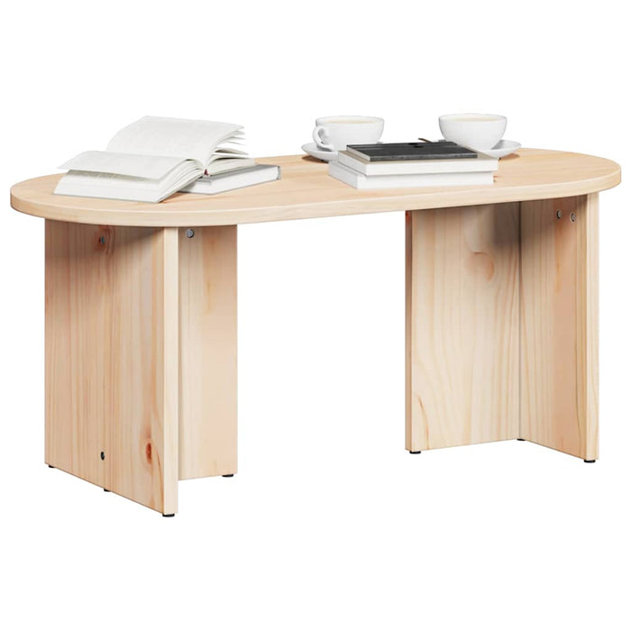 Masă de cafea natural 80 x 39,5 x 35 cm Lemn masiv de pin - WALTI WALTI