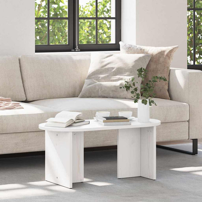 Masă de cafea Alb 80 x 39,5 x 35 cm Lemn masiv de pin - WALTI WALTI