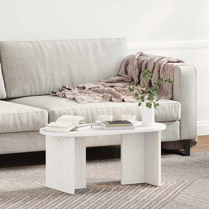 Masă de cafea Alb 80 x 39,5 x 35 cm Lemn masiv de pin - WALTI WALTI