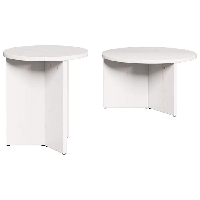 Masă de cafea 2 pcs Alb Lemn masiv de pin - WALTI WALTI