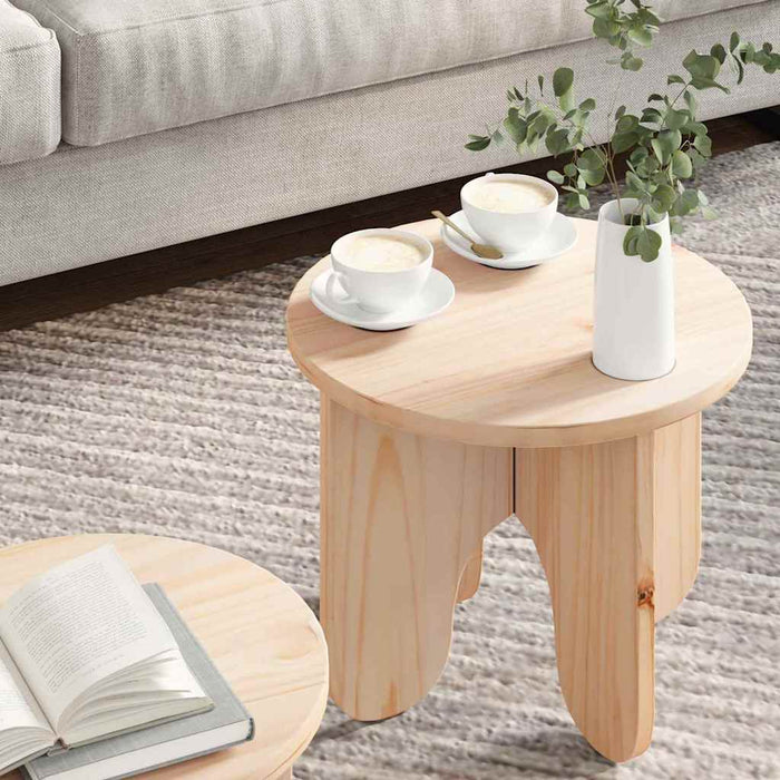 Masă de cafea 2 pcs natural Lemn masiv de pin - WALTI WALTI