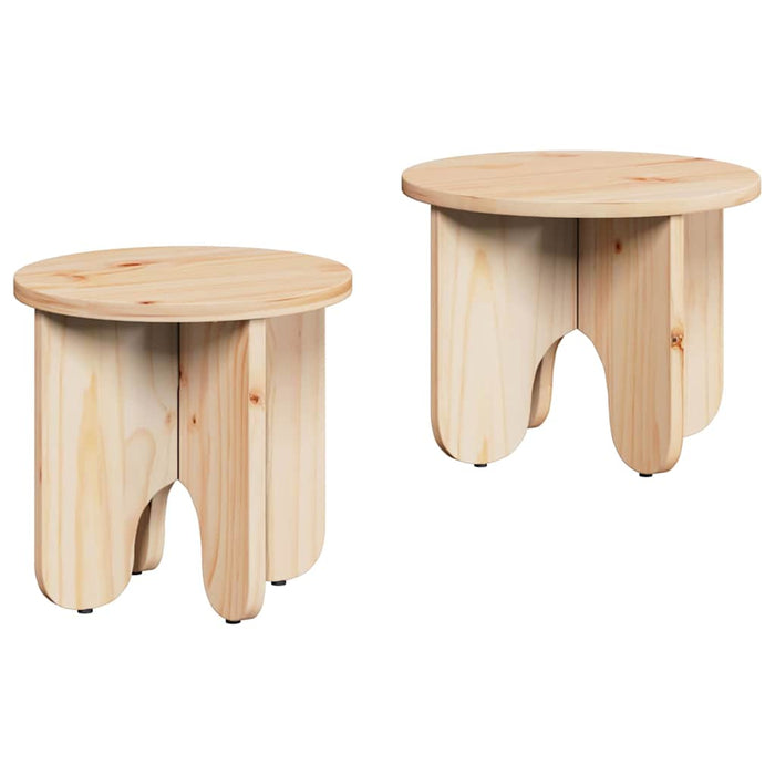 Masă de cafea 2 pcs natural Lemn masiv de pin - WALTI WALTI